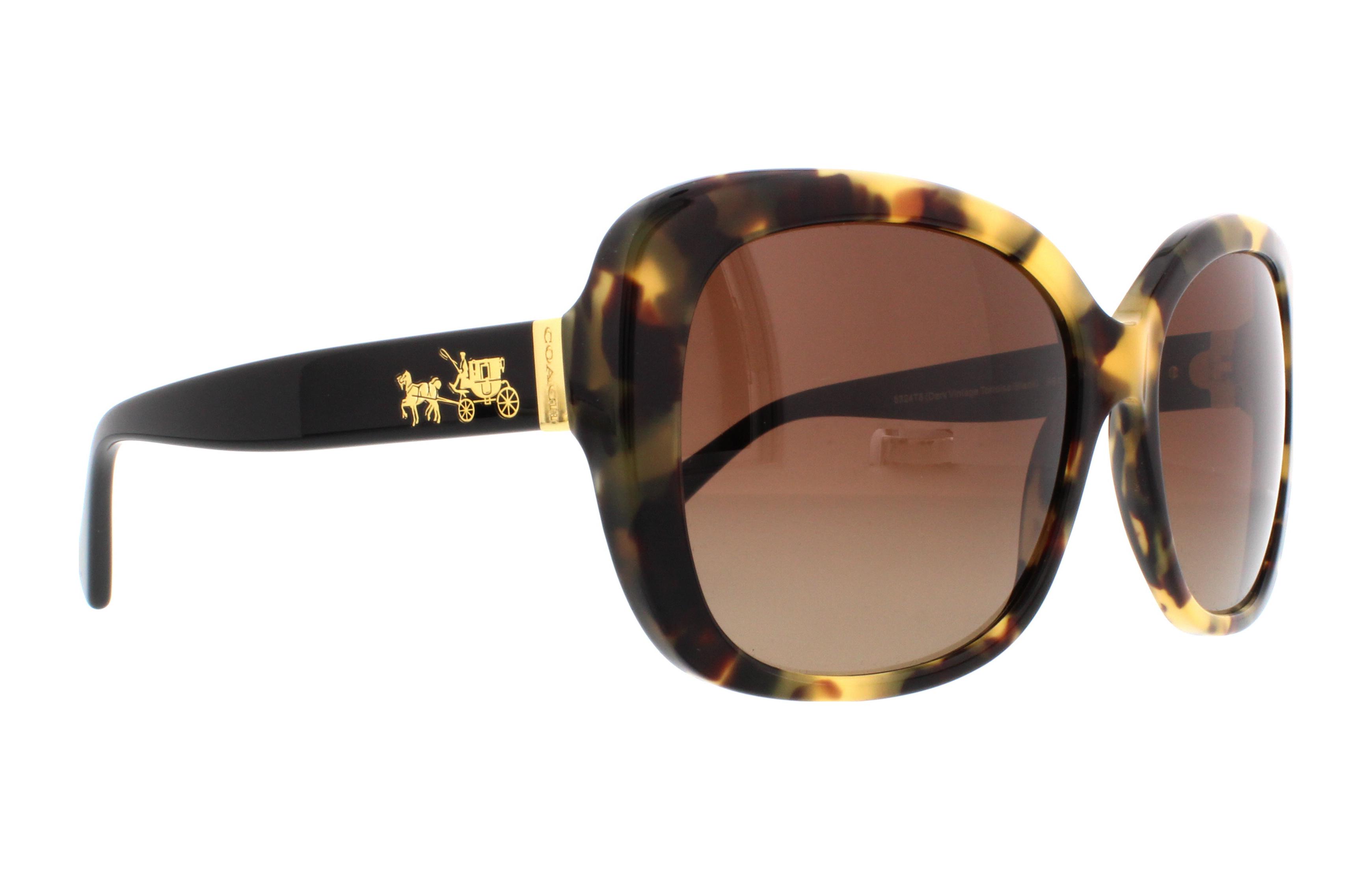 COACH Sunglasses HC8158 L139 5324T5 Dark Vintage Tortoise/Black 58MM