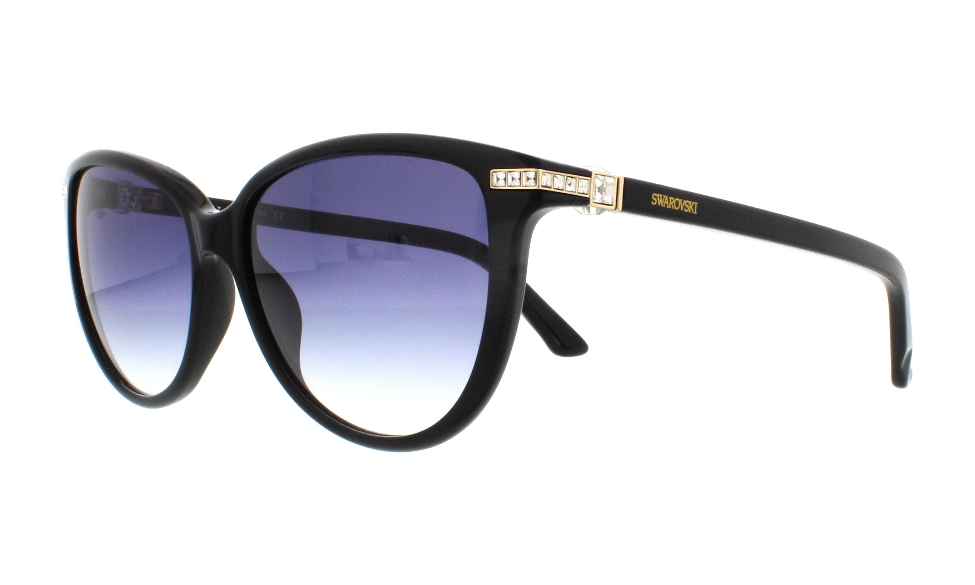 SWAROVSKI Sunglasses SK0077 EDITH 01W Shiny Black 56MM